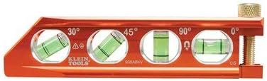 Klein Tools 935AB4V Level, 6-Inch Magnetic Torpedo and Conduit Level with 0/30/45/90 Degree Vials, V-Groove and Magnet Track, High Visibility Orange (Pack of 1)