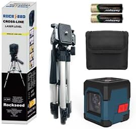 Laser Level with tripod, RockSeed Cross Line Laser with Self-Leveling, Vertical and Horizontal Line, Rotatable 360 Degree, Carrying Pouch, Battery Included (LV1GT)
