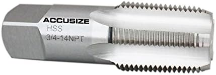Accusize 3/4"-14 HSS Taper Pipe Tap - NPT, NPT-34 | 3/4"-14, 5 Flutes, 3-1/4" OAL, HSS Taper Pipe Tap - NPT