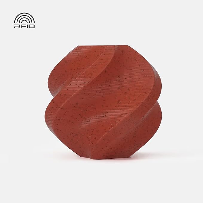 Bamboo Original Marble Textured PLA Filament 1.75mm Stone Rock PLA 3D Printer Filament with RFID for Bambu Lab X1/P1/A1 Series 1KG (2.2lbs) +/- 0.03mm (Red Granite 13201)