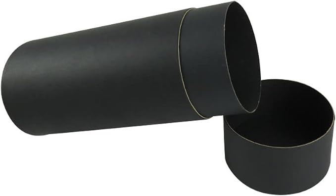 WENPACK Paperboard Tube With Lid Round Cardboard Box Container (3.22" D*6.62" H, black)