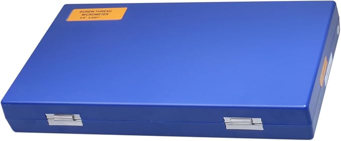 Accusize Industrial Tools 5-6'' by 0.001'' Screw Thread Micrometer with 3 Anvil in Fitted Box, S916-C755 | 3 Anvil Sets: 13-9, 8-5, 4.5-3.5 TPI, 0.001" Resolution, ±0.00016" Accuracy