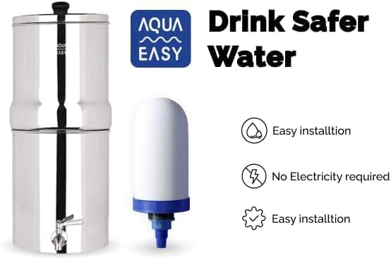 AquaEasy 4 Inch Ceramic Water Filter Candles (Pack of 4) Replacement Filter for Gravity water filtration system | Household Water Bucket Filtration System | Suits all major brands |