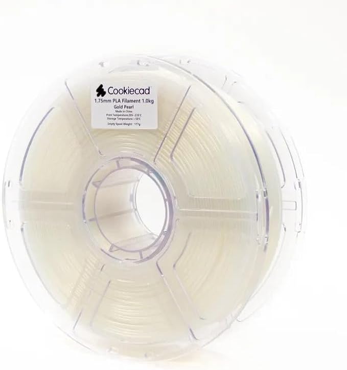 Cookiecad PLA Filament 1.75mm 1kg Iridescent Glitter 3D Printer Filament - Gold Pearl PLA