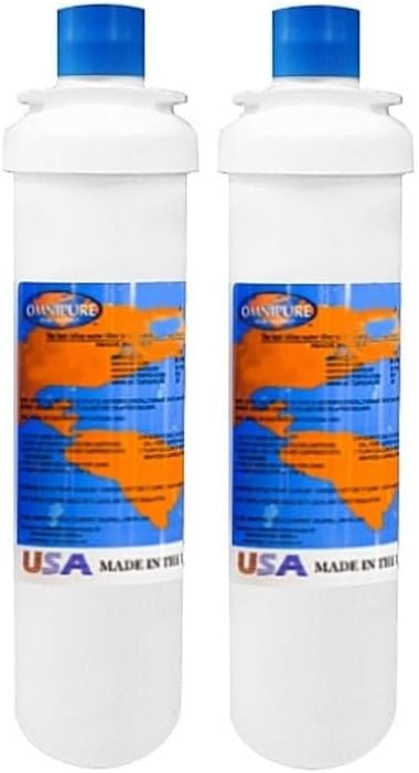 IPW Industries Inc-Omnipure -(L5515) - L-Series 10" x 2.5" Twist Off Carbon Block Filter 1 Micron Lead Removal (2 Pack)