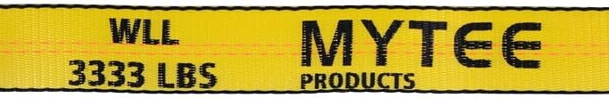 Mytee Products Ratchet Tie-Down Straps with Flat Hooks, 2" x 30' Ratchet Straps Yellow | 10,000 Lbs Breaking Strength | TieDown Ratchet Straps for Flatbed, Truck, Trailers Pickup