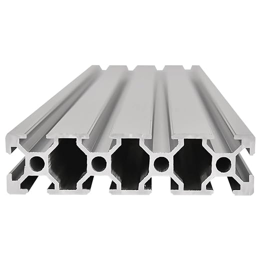 2PCS 20 Series T Slot 2080 Aluminum Extrusion Profile 19.7'',European Standard Anodized Linear Rail for 3D Printer Parts and CNC DIY 500mm Silver(19.7inch)