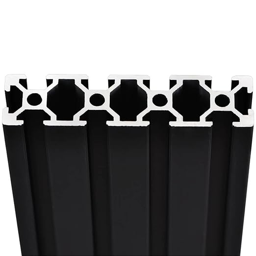 2PCS 20 Series T Slot 2080 Aluminum Extrusion Profile 19.7'',European Standard Anodized Linear Rail for 3D Printer Parts and CNC DIY 500mm Black(19.7inch)