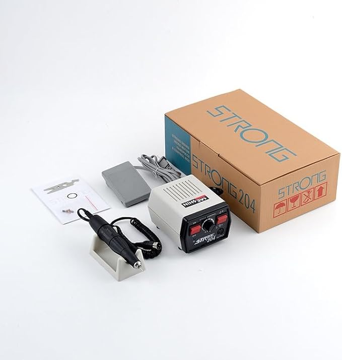 Superdental Micromotor Strong 204+102L Grinding Machine 35000RPM for Nail/Gem/Emerald/Wood/Jewelry