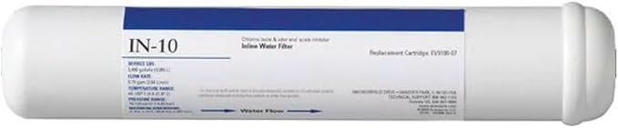 Replacement for Compatible with Everpure EV9100-08 IN-10 In-Line Water Filter, Genuine OEM