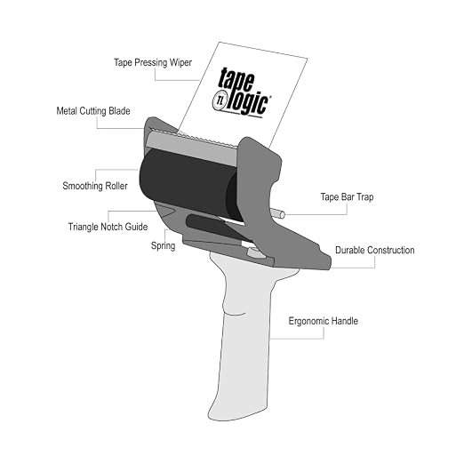 BOX USA Tape Logic 2 Inch Mouse Trap Packing Tape Dispenser Gun, for Packing, Shipping, Moving and Warehouse Use (1 Dispenser)