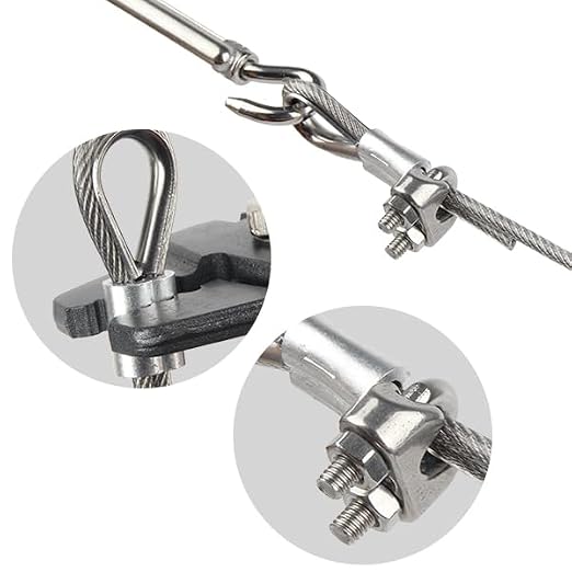 Shineyoo 1/8" Wire Rope Kit,Steel Wire Cable,200FT Turnbuckles for Cables Wire,Vinyl Coated Stainless Steel Cable Wire for Outdoor,Garden,Kitchen,Craft with Turnbuckle