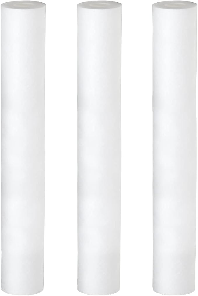 Aquasana EQ-PFC.35 Replacement Post Whole House Water Filter Systems, 1 Count (Pack of 1), White & EQ-303-20 20 inch 3-Pack Water Filter, White