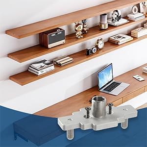 Floating Shelf Bracket Dowel Jig Kit with 1/2" x 9" Drill Bit, Self-centering Scriber 1/4", 5/16", 3/8" Drill Bit for Installing Floating Shelf Hidden Bracket 1/2" X 6", 1/2" X 8"