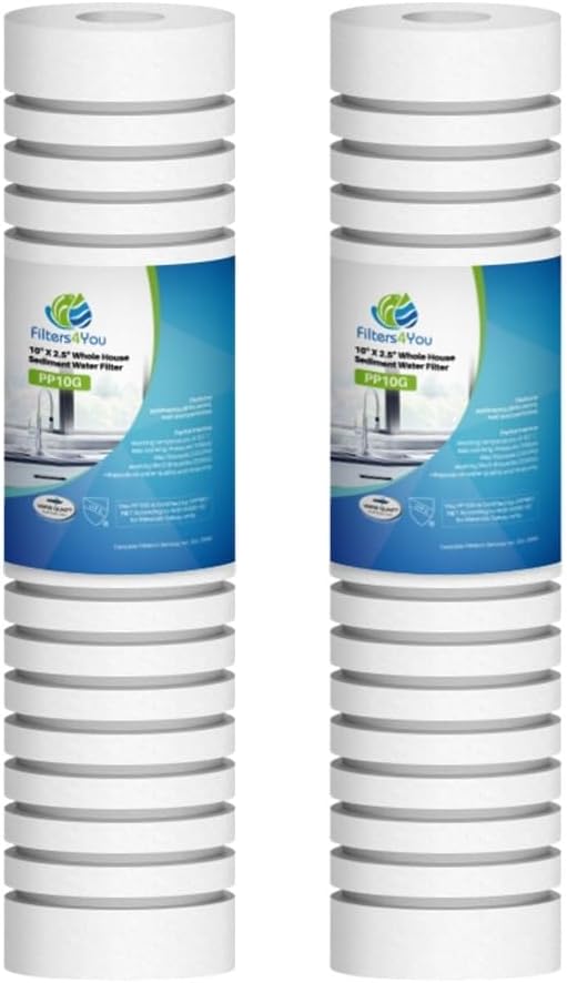 CFS – Grooved Water Filter Cartridges Compatible with AP110-NP Models – Remove Bad Taste & Odor – Whole House Replacement Water Filter Cartridge – 5 Micron – White (4 Pack)