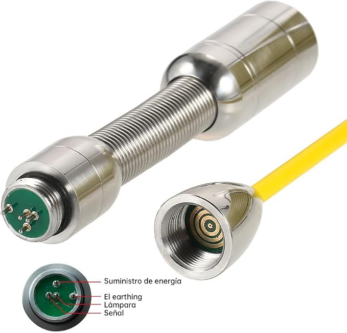 Sewer Camera Head Accessories Ultra-high Definition 12LED Waterproof IP68 for Pipe Drain Endoscope Camera Replacement with Wheel and Protective Cover (0.9inch/23mm)