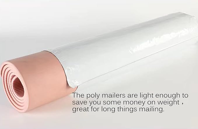 Unique Poly Mailers 6x28 Inch 50 Pack Envelopes Bag for Long Items,White Self Sealing Waterproof Mailing Shipping Bags