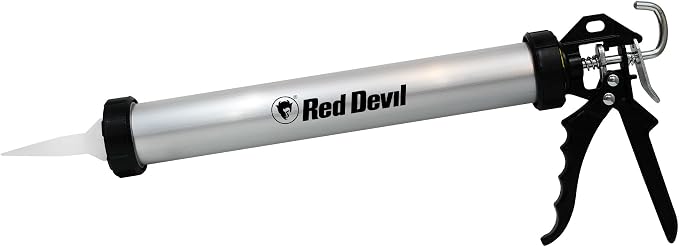 Red Devil Pro Aluminum Sausage Caulk Gun - 20 oz, 360° Revolving Barrel, 18:1 Thrust Ratio, Drip Free Technology (3983)