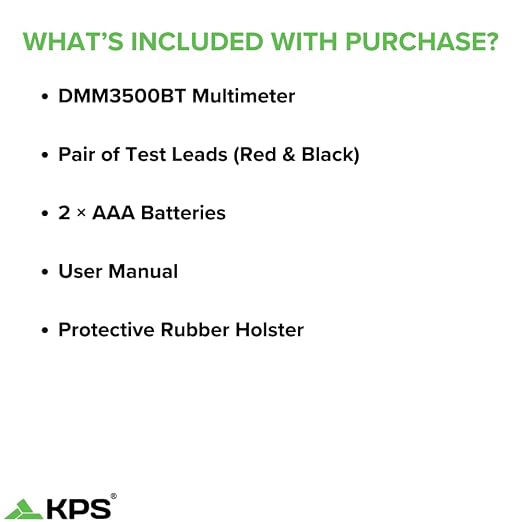 KPS DMM3500BT TRMS Multimeter – 1000V with Bluetooth, NCV, and Backlit Display | Ideal for Professional Electricians & HVAC Technicians