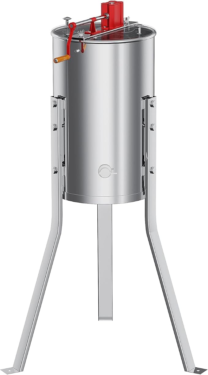 3 Frame Honey Extractor Spinner, Stainless Steel Manual Beekeeping Centrifuge