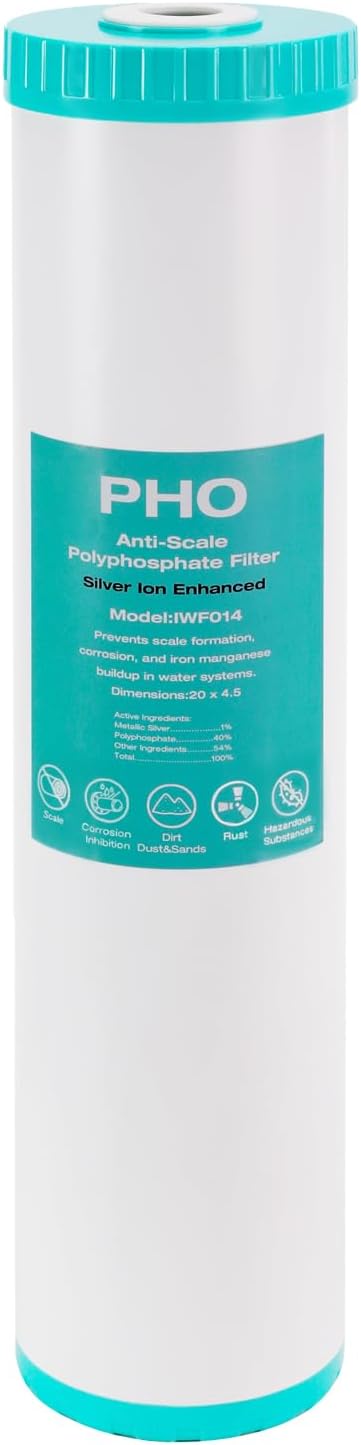 H&G Lifestyles Water Descaler Cartridge,Replacement for 20 x 4.5 | Whole House Water Filtration System, Anti-Scale Filter,Polyphosphate Inhibitor Filter,Compatible with 20 Inch Filter Housing