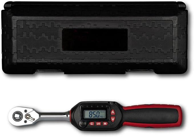 Tapha Tools 3/8 inch Digital Torque Wrench 3.1-62.7 ft-lbs (4.2-85 N-m) Torque Range, Accurate to ±2% Dual Direction, LED and Buzzer Notification, Preset Memory, ISO 6789, Calibrated (WP3N-T085BN)