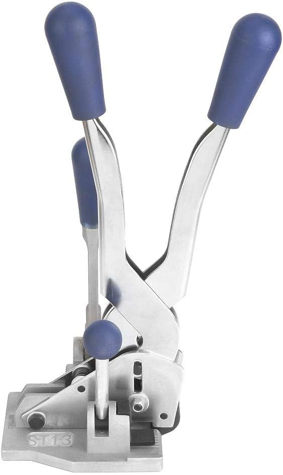 Walfront 3 in 1 Strapping Tool, Manual Banding Tool for 1/2-5/8 inch PP Strap, Steel Tensioner Sealer Cutter for Pallet Packaging, Heavy Duty Fastening Snapping Cutting