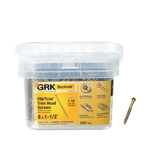 GRK Fasteners 116724 FIN/Trim #8 x 1-1/2" Screws 600CT (Pack of 3)