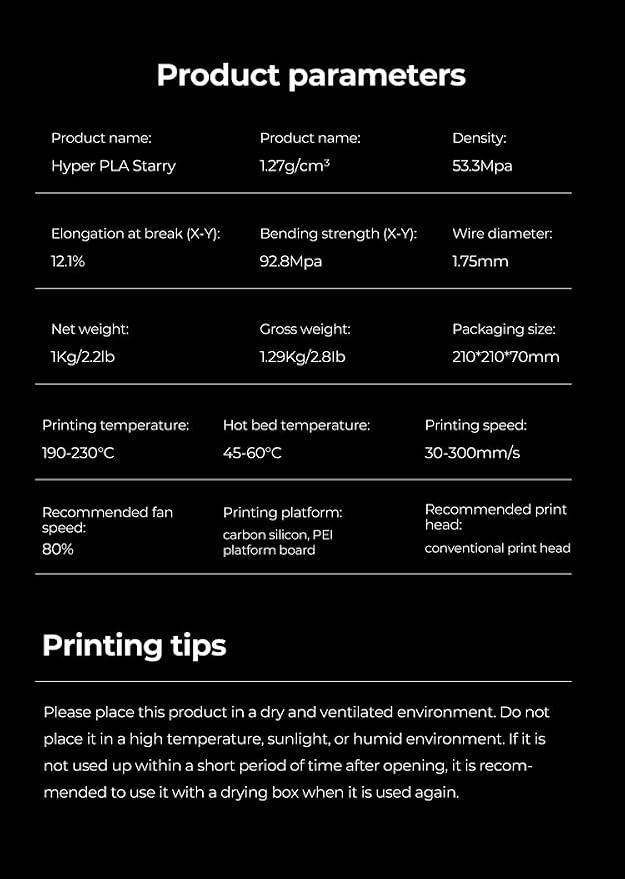 Creality Hyper PLA Galaxy Filament 1.75mm 1KG, Starry Sparkle PLA 3D Printer Filament with RFID, Designed for High Speed 30-600mm/s, Cosmic Shine for Artistic and Decorative Prints (Stardust Gray)