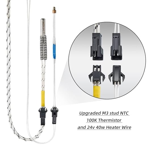 5Aplusreprap Ender 3 Hotend Upgrade: M3 Stud Thermistor, Smooth Printing, Compatible for Creality Ender 3 V2/Pro, Ender 5 J-Head Hotend Replacement, Assembled Extruder 3D Printer Hot end Kit 24V 40W