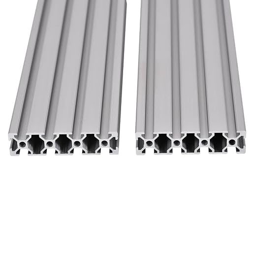 2PCS 20 Series T Slot 2080 Aluminum Extrusion Profile 39.4'',European Standard Anodized Linear Rail for 3D Printer Parts and CNC DIY 1000mm Silver(39.4inch)