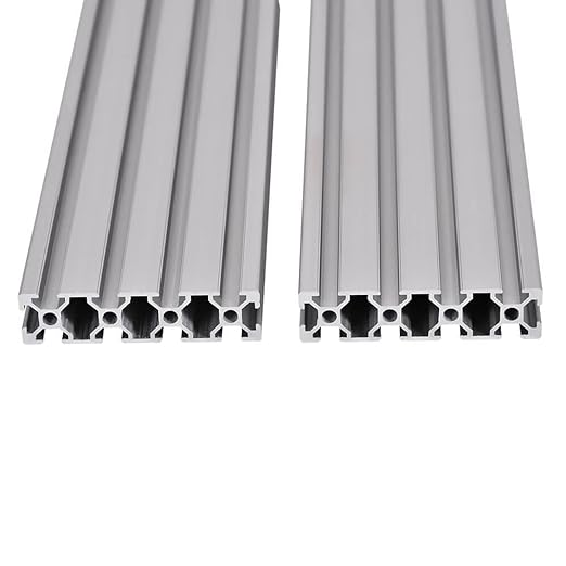 2PCS 20 Series T Slot 2080 Aluminum Extrusion Profile 23.6'',European Standard Anodized Linear Rail for 3D Printer Parts and CNC DIY 600mm Silver(23.6inch)