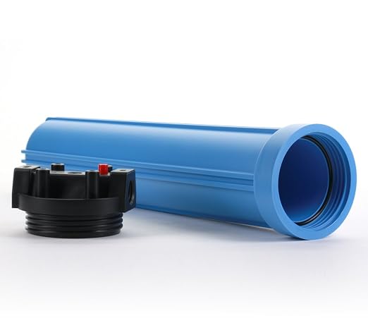 Hydronix HF5-20BLBK34PR Water Filter Housing 20" RO, Whole House, Hydroponics - 3/4" Ports, Blue Body w/PR
