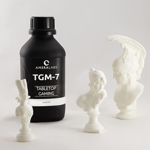 TGM-7 3D Printer Resin for Tabletop Miniatures – Tough, High Resolution, Low Odor, Fast Curing Printing Liquid for 4K/8K/12K LCD/DLP/SLA UV Resin 3D Printers (White, 1kg)