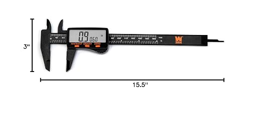 WEN 10761 Electronic 6.1-Inch Digital Caliper with LCD Readout and Storage Case