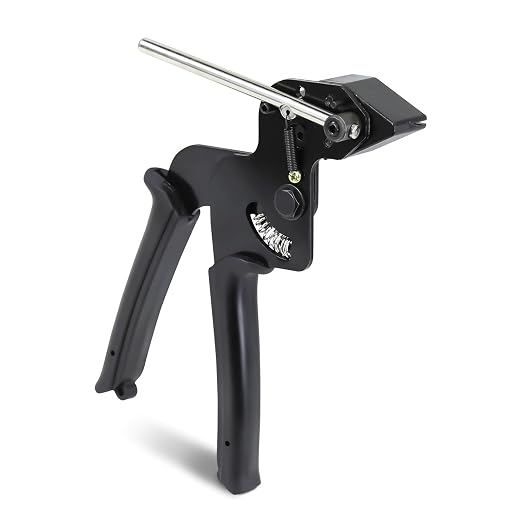 Heavy Duty Banding Strapping kit Contain 100Pcs 0.18"x 11.8" 304 Stainless Steel Zip Ties Self-Locking & Tensioner with Cutter Tool Glove