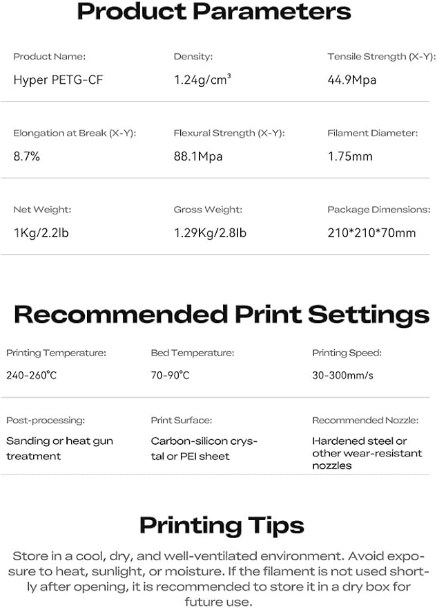 Creality Carbon Fiber PETG Filament 1.75 mm 1KG, Hyper PETG-CF Filament, Matte Finish, Heat-Resistant, High Strength & Outdoor Durable, High Speed 30-600mm/s, Fits for Most 3D Printers, (Wood Green)