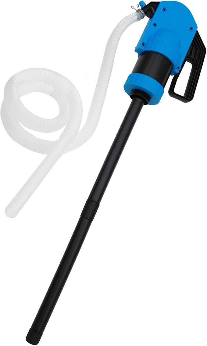 Lever Action Drum Pump Cost-Effective Replacement - Manual Barrel Pump for DEF,Antifreeze, Gasoline, Fuel & Low concentration liquid,Siphon Pump for 55 Gallon Includes 6.56 ft of 3/4”Corrugated Hose