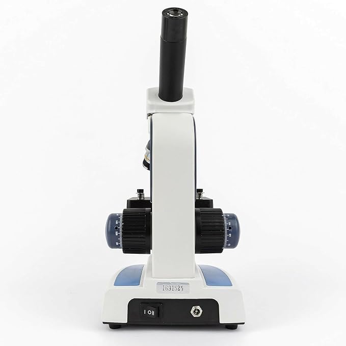 AmScope M158C-2L-E2 Compound Monocular Microscope, WF10x and WF25x Eyepieces, 40x-1000x Magnification, Upper and Lower LED Illumination, Brightfield, Single-Lens Condenser, Coaxial Coarse and Fine Focus, Plain Stage, 110V, Includes 2MP Camera and Software