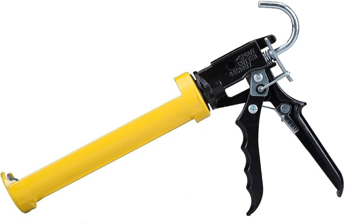 Dripless Contractor Grade Heavy Duty Caulking Gun - Dripless Caulk Gun for Mid- to High-Viscosity Materials - 10 oz Cartridge Capacity - Reinforced Revolving Frame - 18:1 Thrust Ratio