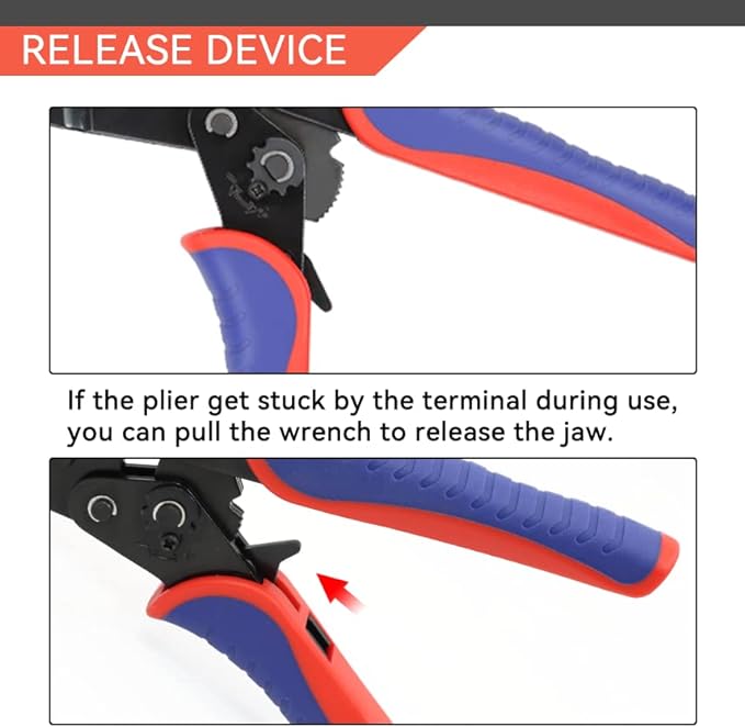 HKS Crimping Tool For Heat Shrink Connectors - Ratcheting Wire Crimpers - AWG 22-10 (0.5-6.0mm²) - Ratchet Terminal Crimper - Electrical Crimping Tool