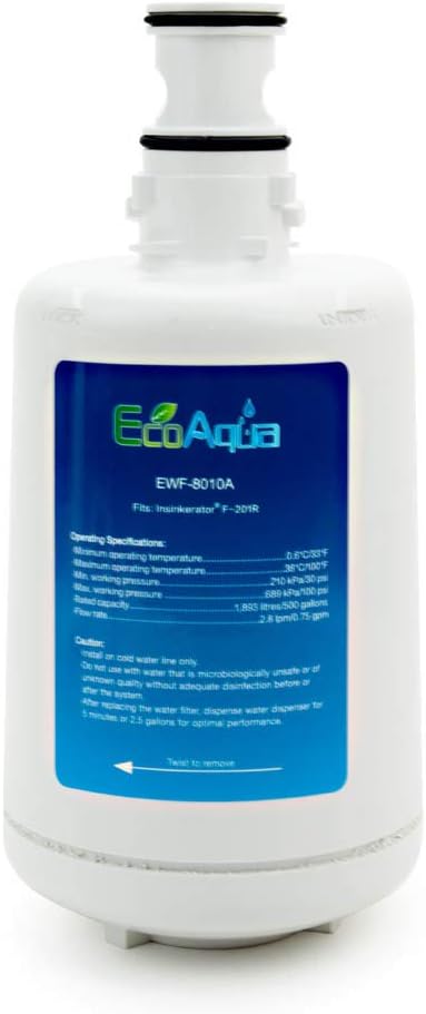 EcoAqua Filter Compatible for Replacing Insinkerator F-201R Filter, 4-Pack