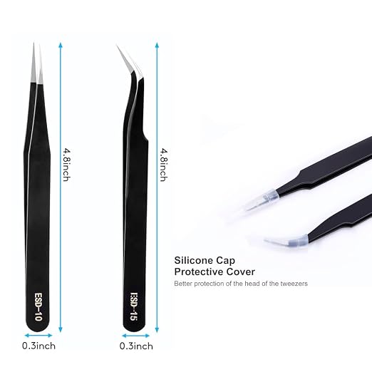 3D Printer Cleaning Kit: 0.35mm Cleaning Needles 5pcs + Curved Hook Straight Hook Tweezers with Soft Sleeve, Getting the Job Done with 0.4mm Nozzles