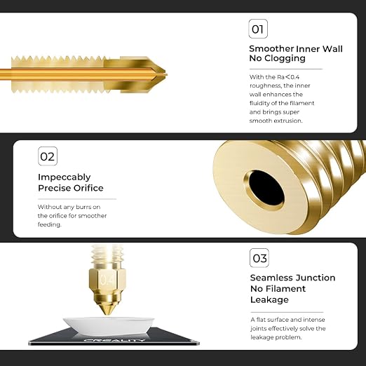Creality Official K1 Nozzles Kit, 0.4mm 5PCS High Speed and High Flow 0.4mm Brass Nozzles Kit for Creality K1, K1 Max, CR-M4 3D Printers