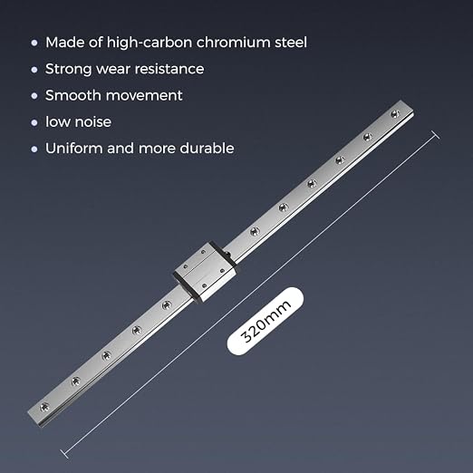 Creality Official Ender 3 Linear Rail Kit X-axis Rail Guide MGN12C 12.6" Length with Mount Bracket Support Sprite Pro kit Compatible with Creality Ender3 Ender 3 Pro Ender 3 V2 3D Printers