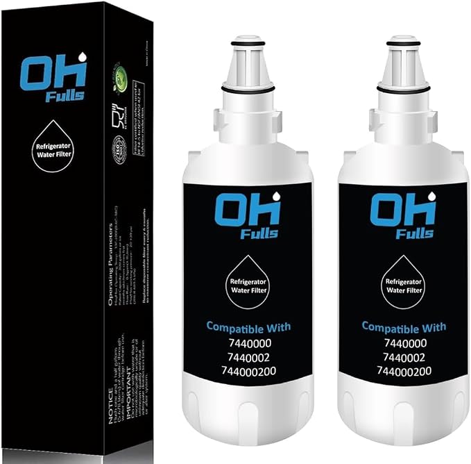 7440000 Water Filter Replacement, Compatible with Liebherr Water Filter 7440000 744000200 7440002 (2 Pack), White