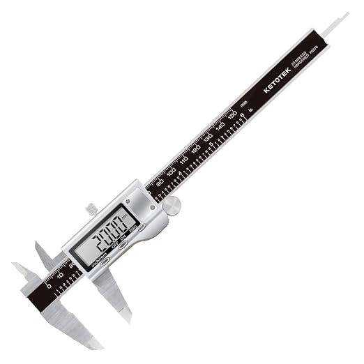 KETOTEK Digital Caliper 6 Inch Measuring Tool, Stainless Steel Electronic Vernier Calipers, Digital Micrometer with Large LCD Screen, inch/Metric Conversion