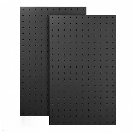 LiSHELF 2 Pack Metal Pegboard Panels, 12 x 24 Inch Heavy Duty Wall Peg Board Organizer, Modular Tool Storage Board for Garage, Workshop, Craft Room, Kitchen