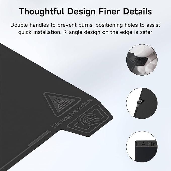 Creality Official K1 Max Build Plate PEI Sheet, 315x310mm Smooth Removable Flexible Spring Surface Excellent Heat Resistance Heated for Ender 3 S1 Plus/K1 Max/Ender 3 V3 Plus(Without Magnetic Base)