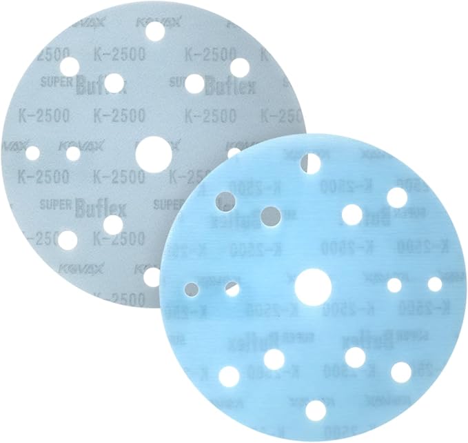 Eagle Abrasives Super Buflex Flexible Dry 6 inch Sanding Discs, Blue K-2500, 15 Holes, Hook & Loop, 193-1562, 25 Discs